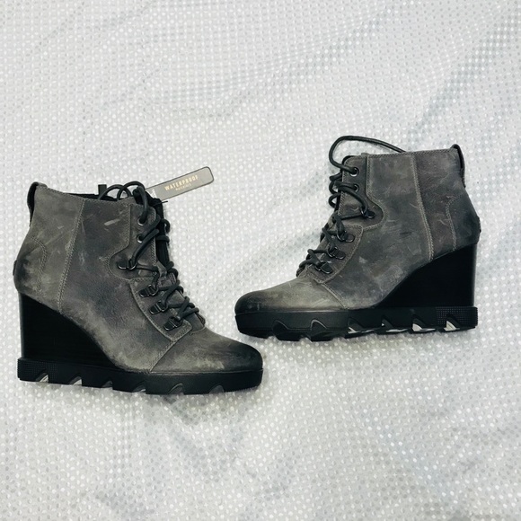 Sorel Joan uptown lace nubuck leather wedge boots - Picture 1 of 10